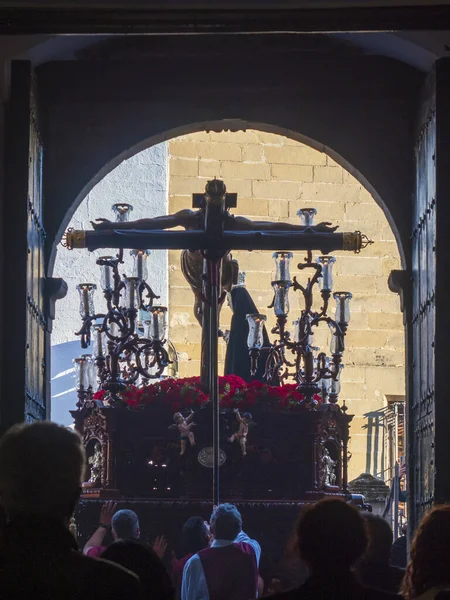 Baeza Jaen Spain 2023 Processional Thrones Christ Cross Holy Week — Stock Photo, Image
