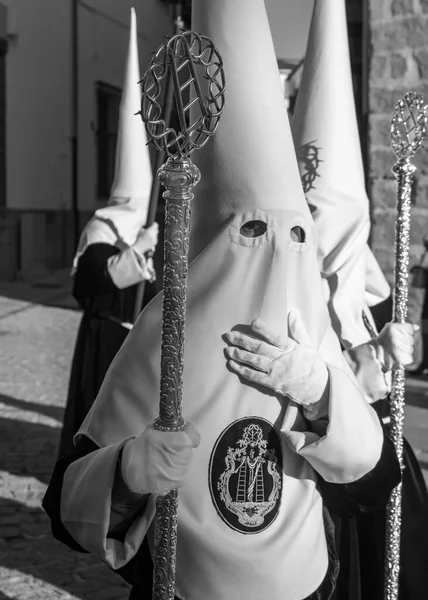 Baeza Jaen Spain 2023 Назарети Традиційному Одязі Під Час Свята — стокове фото