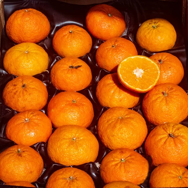 stock image fresh tangerines for sale in the market