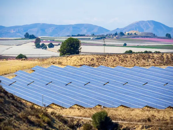 Impianto Fotovoltaico Nei Campi Huelva Spagna — Foto Stock