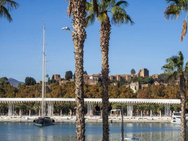 Malaga şehrinin manzarası, İspanya
