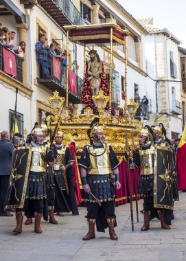 Ubeda, Jaen, İspanya. 04/08/2021. Ubeda, İspanya 'nın kutsal haftasının geleneksel törenleri..