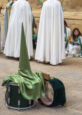Ubeda, Jaen, İspanya. 04/08/2021. Ubeda, İspanya 'nın kutsal haftasının geleneksel törenleri..