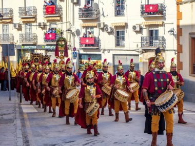Ubeda, Jaen, İspanya. 04/08/2021. Ubeda, İspanya 'nın kutsal haftasının geleneksel törenleri..