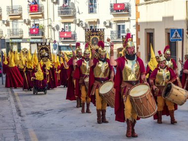 Ubeda, Jaen, İspanya. 04/08/2021. Ubeda, İspanya 'nın kutsal haftasının geleneksel törenleri..
