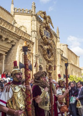 Ubeda, Jaen, İspanya. 04/08/2021. Ubeda, İspanya 'nın kutsal haftasının geleneksel törenleri..