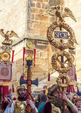 Ubeda, Jaen, İspanya. 04/08/2021. Ubeda, İspanya 'nın kutsal haftasının geleneksel törenleri..