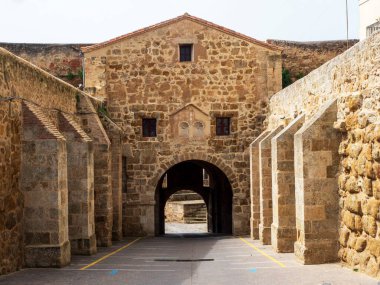 Ciudad Rodrigo 'nun taş sokakları, Salamanca, İspanya