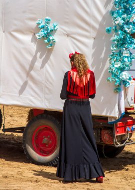 Almonte, Huelva, Spain. 05/17/2024. Pilgrims on foot and in carts, finish their journey on arrival at the village of El Rocio in Almonte, Huelva.