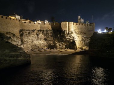 Night view of the interior of Melilla la Vieja, a walled enclosure built in stages over several centuries. clipart