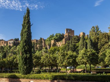 Malaga 'nın Moorish kalesinin manzarası
