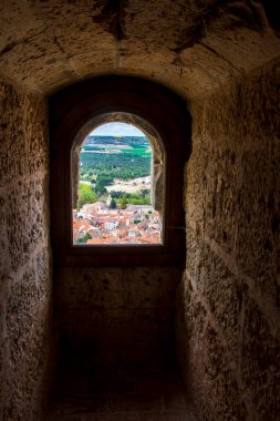 Peafiel, Valladolid, İspanya 'nın ortaçağ şatosunun içi. 