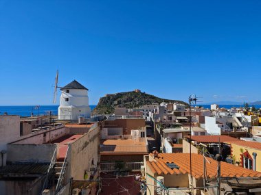 Murcia 'nın Aguilas kasabasının geleneksel çatıları