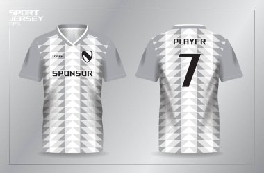 Futbol ve futbol tişörtü şablonu için beyaz spor forması