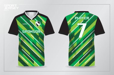 yeşil gömlek veya forma spor üniforması tasarım şablonu