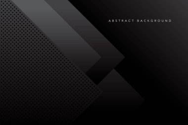 Karanlık geometrik grafik konsepte sahip siyah soyut arkaplan çizimi