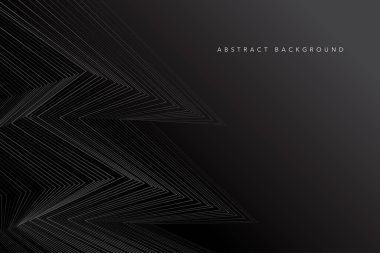 Karanlık geometrik grafik konsepte sahip siyah soyut arkaplan çizimi