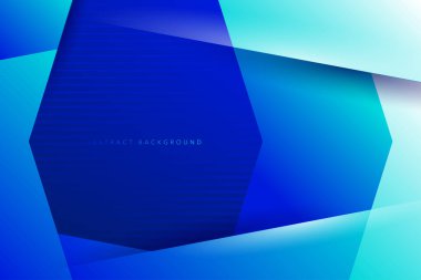 Mavi soyut ve geometrik 3 boyutlu teknoloji arkaplanı