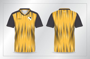 Futbol ve futbol tişörtü şablonu için soyut sarı spor forma arka plan şablonu