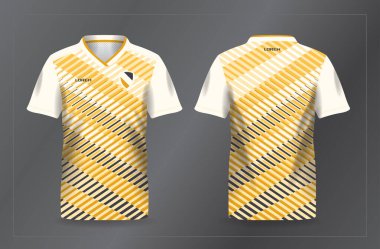 Futbol ve futbol tişörtü şablonu için soyut sarı spor forma arka plan şablonu