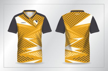 Futbol ve futbol tişörtü şablonu için soyut sarı spor forma arka plan şablonu