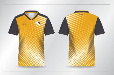 Futbol ve futbol tişörtü şablonu için soyut sarı spor forma arka plan şablonu