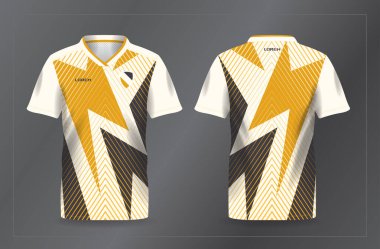 Futbol ve futbol tişörtü şablonu için soyut sarı spor forma arka plan şablonu