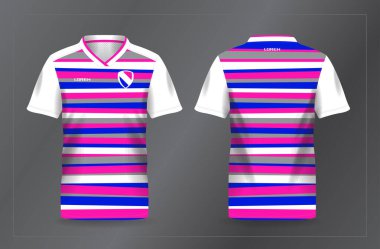Spor forması futbol ve futbol tişörtü şablonu için mavi ve pembe arkaplan deseni