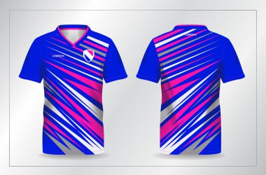 Futbol ve futbol şablonu için mavi ve pembe spor forması