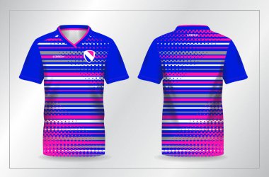 Futbol ve futbol şablonu için mavi ve pembe spor forması