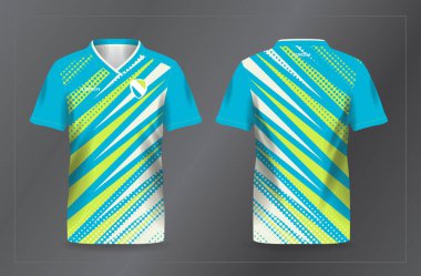 Futbol ve futbol şablonu için mavi ve yeşil spor forması