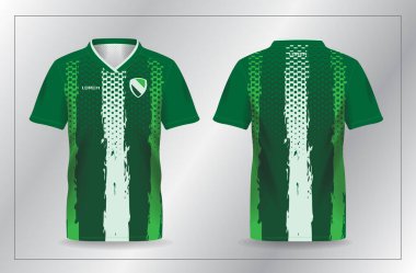 Futbol ve futbol gömleği şablonu için yeşil spor forma