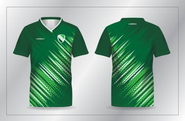 Futbol ve futbol gömleği şablonu için yeşil spor forma