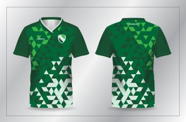 Futbol ve futbol gömleği şablonu için yeşil spor forma