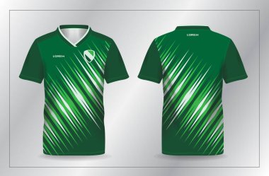 Futbol ve futbol gömleği şablonu için yeşil spor forma