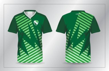 Futbol ve futbol gömleği şablonu için yeşil spor forma