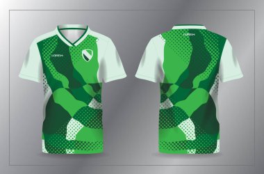 Futbol ve futbol gömleği şablonu için yeşil spor forma