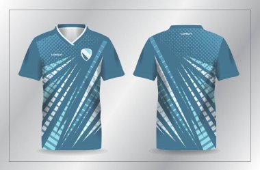 Futbol ve futbol tişörtü şablonu için mavi toska spor forması