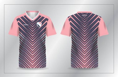 Futbol ve futbol şablonu için pembe şeftali rengi spor forma