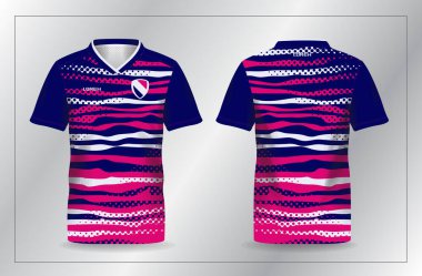 Futbol ve futbol şablonu için mavi ve pembe spor forması