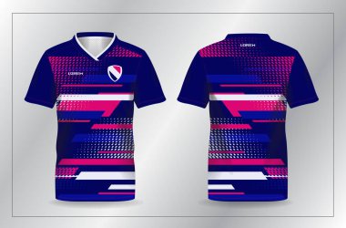 Futbol ve futbol şablonu için mavi ve pembe spor forması