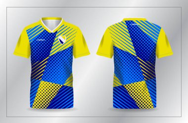 Futbol ve futbol şablonu için soyut mavi spor forması