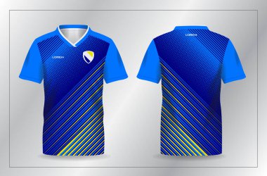 Futbol ve futbol şablonu için soyut mavi spor forması