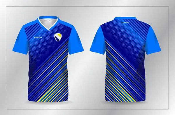 Futbol ve futbol şablonu için soyut mavi spor forması