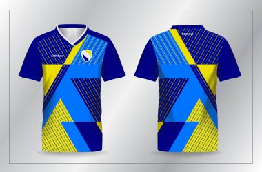 Futbol ve futbol şablonu için soyut mavi spor forması