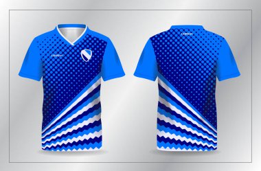 Futbol ve futbol tişörtü şablonu için soyut mavi spor forması