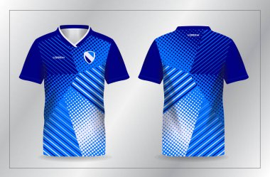 Futbol ve futbol tişörtü şablonu için soyut mavi spor forması