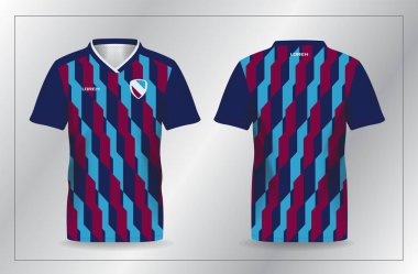 Futbol ve futbol şablonu için soyut mavi ve mor spor forması