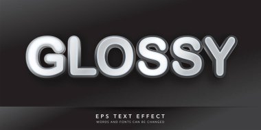 siyah parlak 3d düzenlenebilir metin efekti