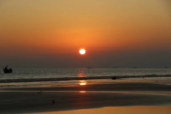 Krásný Západ Slunce Kuakata Sea Beach Patuakhali Bangladéš — Stock fotografie